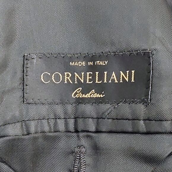 Corneliani Men's Virgin Wool Brown Striped Super 130s Blazer Sz 46L Gray Italy - Picture 11 of 13